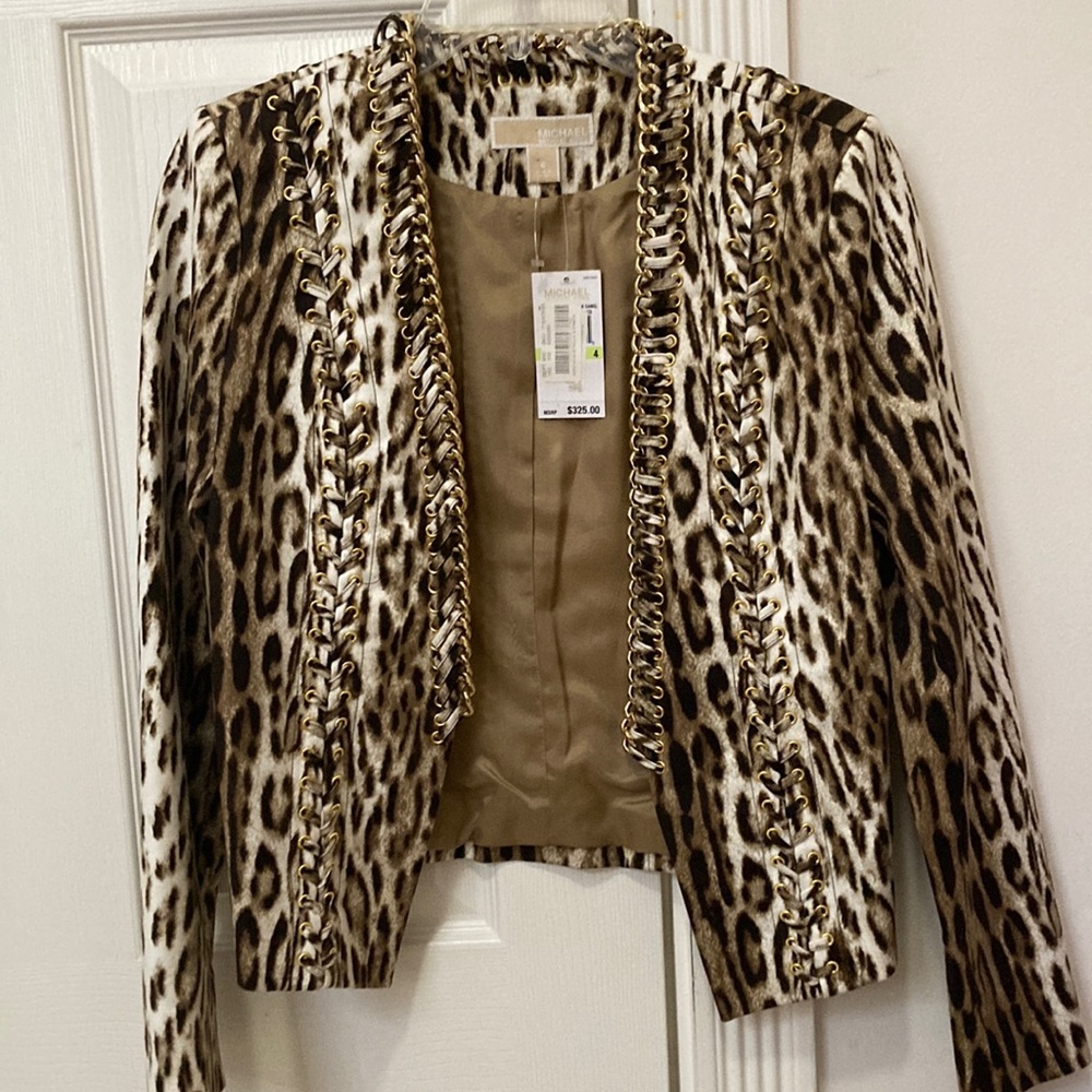 Cheetah print Michael Kors blazer size 4 NWT
